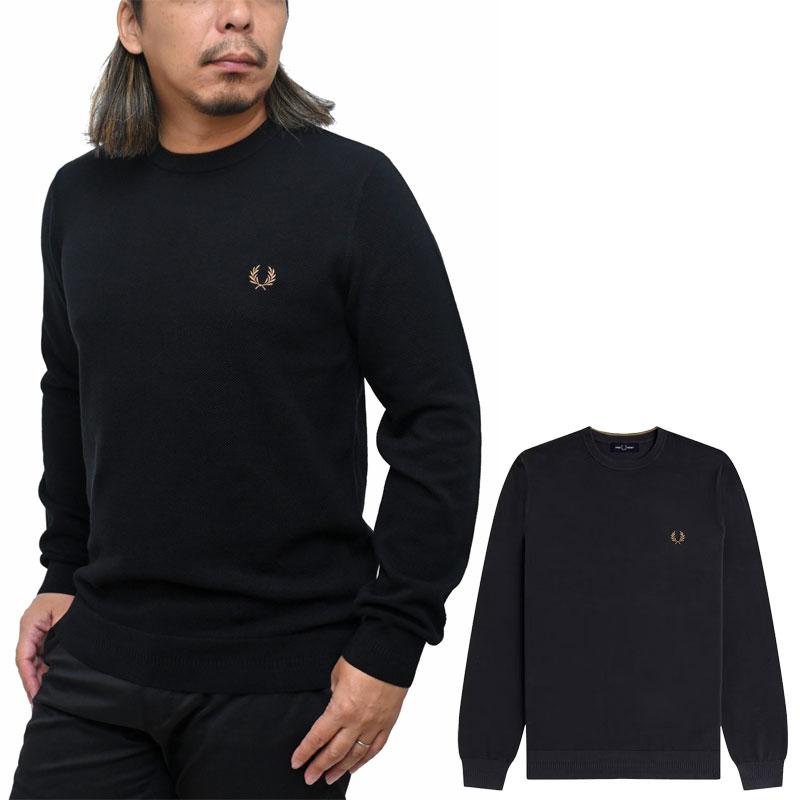 FRED PERRY（フレッドペリー） コットンクルーネックニット 鹿の子