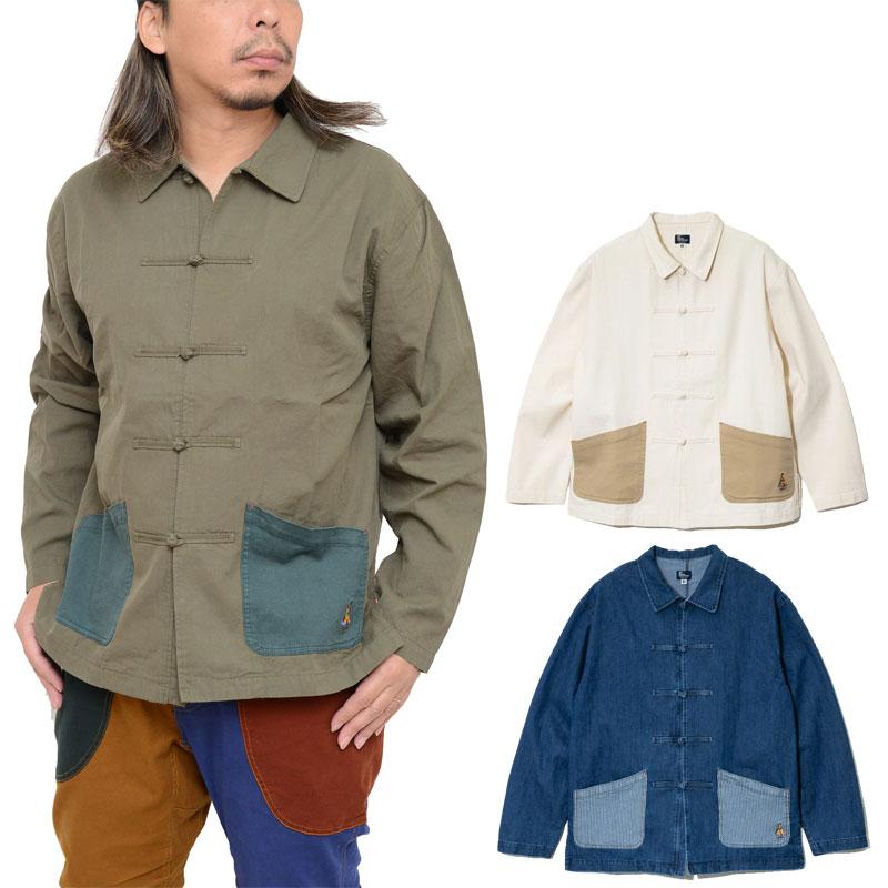 EVASION チャイナシャツ 長袖 ポリシャツ ヴィンテージ フランス製