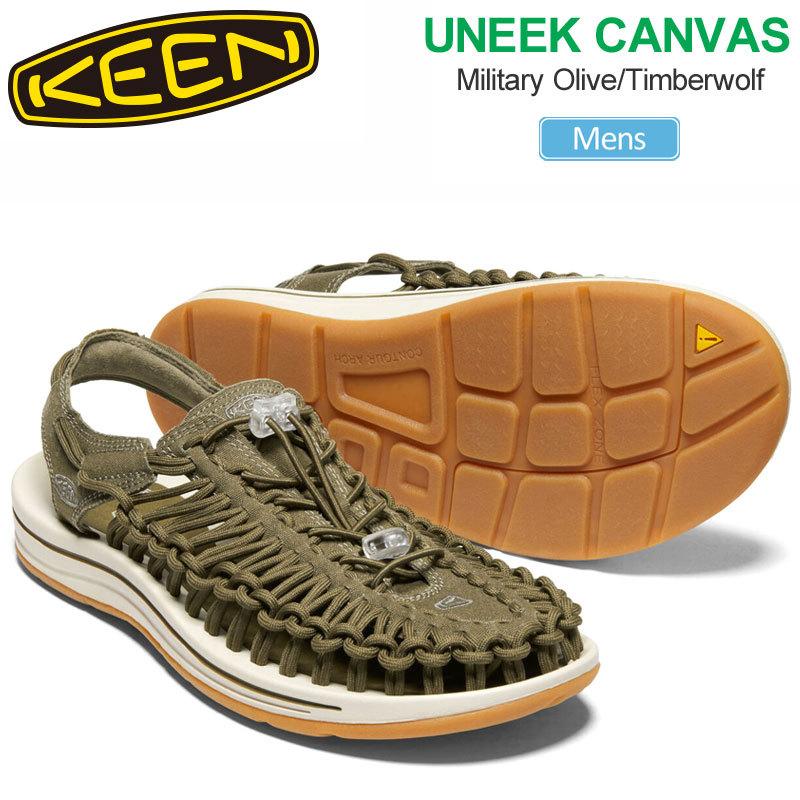キーン Keen サンダル シューズ メンズ ユニークキャンバス Uneek Canvas ミリタリーオリーブ 25 29cm 65 以上節約