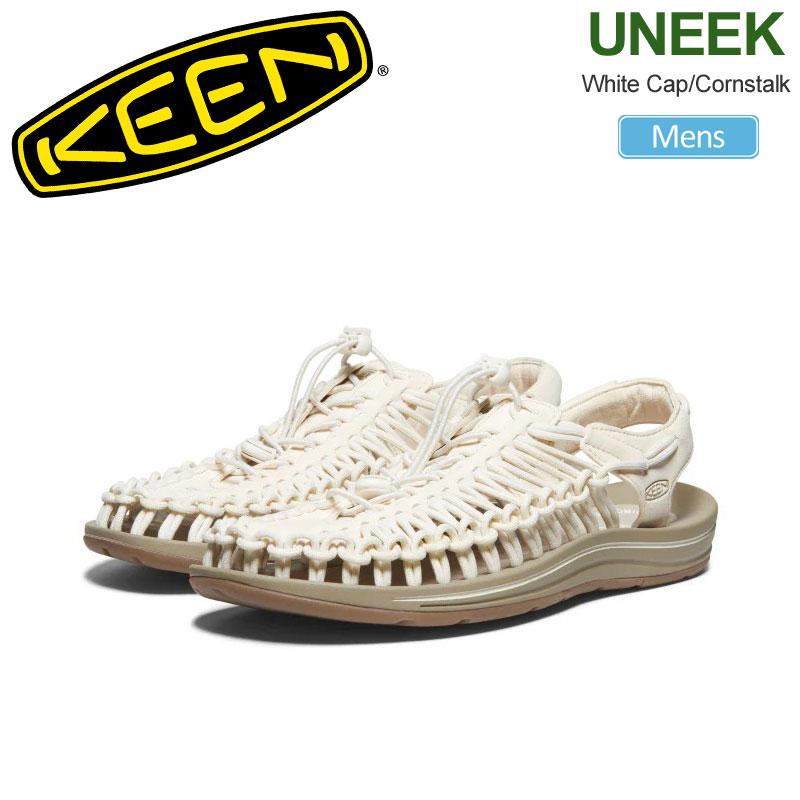 KEEN サンダル ホワイト 花柄 メンズ KEEN（キーン） スニーカー サンダル メンズ ユニーク UNEEK White Cap