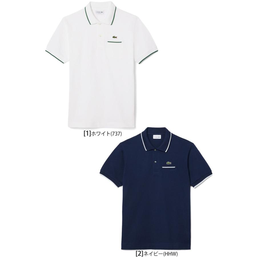 ラコステ タイムライン ポロシャツ ホワイト 貴重サイズ LACOSTE（ラコステ） ポロシャツ メンズ 半袖 L.12.12 トリム