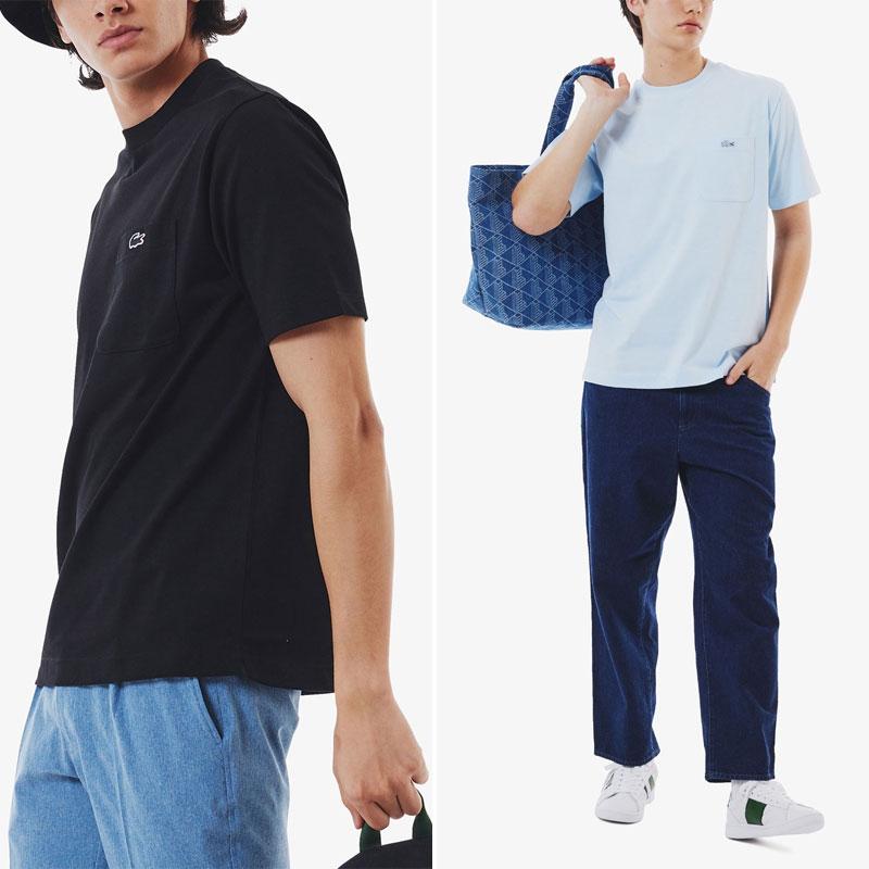 ラコステ LACOSTE Tシャツ 半袖 メンズ アウトラインクロックポケットT