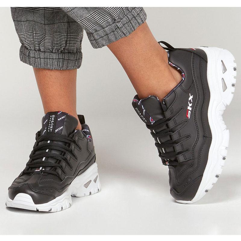 スケッチャーズ Skechers レディース スニーカー 厚底 エナジーレトロヴィジョン ブラック ホワイト 23 25cm Energy Retro Vision Skc Wannado 通販 Yahoo ショッピング