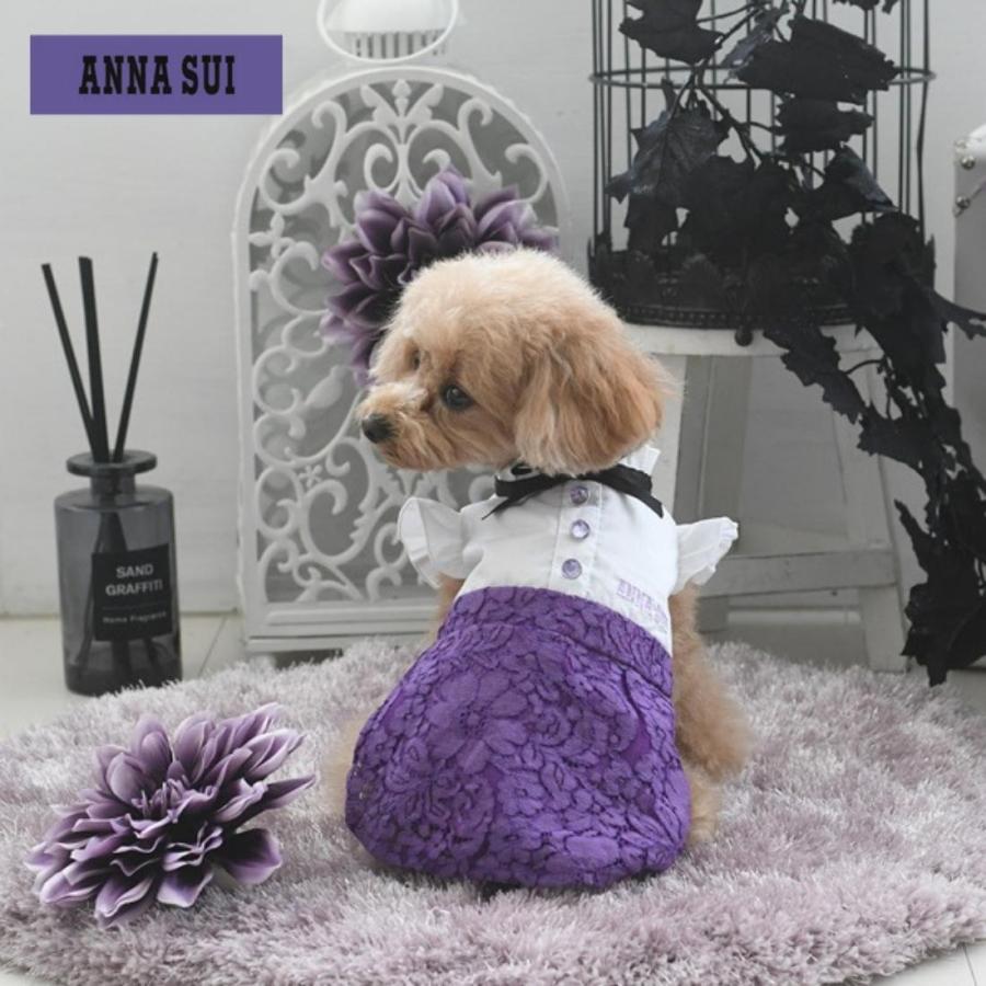 22新作 Anna Sui アナ スイ リボンタイブラウスワンピース ドッグウェア おしゃれ犬服 コットン ポリエステル ナイロン 白 紫 Wr ペットフーディストの店 犬猫保健室 通販 Yahoo ショッピング