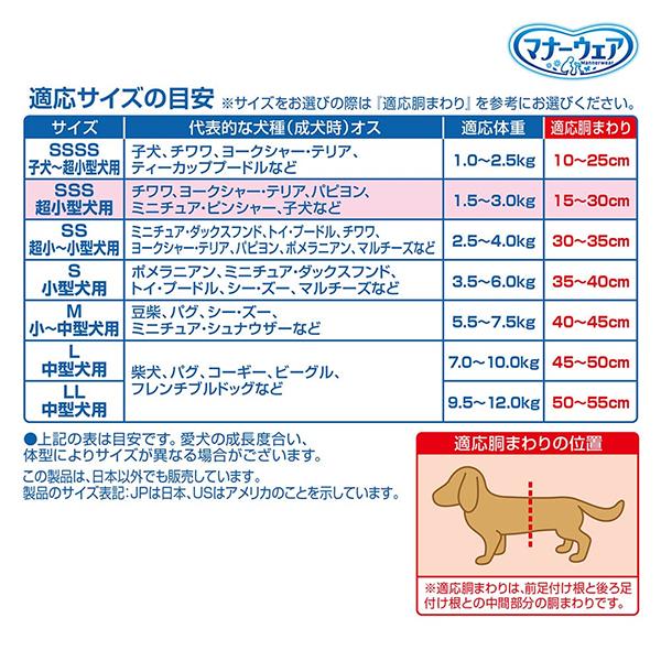 【ケース販売】マナーウェア 男の子用 超小型犬用 SSSサイズ モカストライプ・ライトブルージーンズ 52枚×8コ
