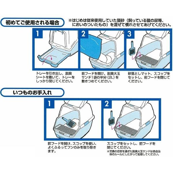 猫砂 鉱物系 ベントナイト シリカゲル システムトイレ用 ネコ砂 猫 トイレ 脱臭 消臭 アイリスオーヤマ 1週間取り替えいらず 大玉脱臭サンド 4L×5袋 TIO-4L｜wannyan｜04