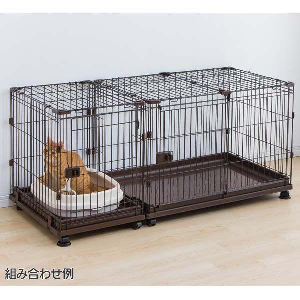 犬 サークル ケージ 室内 トイレ別 小型犬 コンビネーションサークル用左右連結セット P-CS-580CV ウォールナット アイリスオーヤマ 新生活｜wannyan｜03