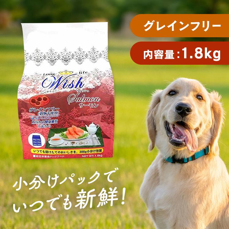 ロングライフ　ウィッシュサーモン　グルテンフリー 犬 フード ウィッシュ サーモン 1.8kg パーパス ドックフード 穀物不