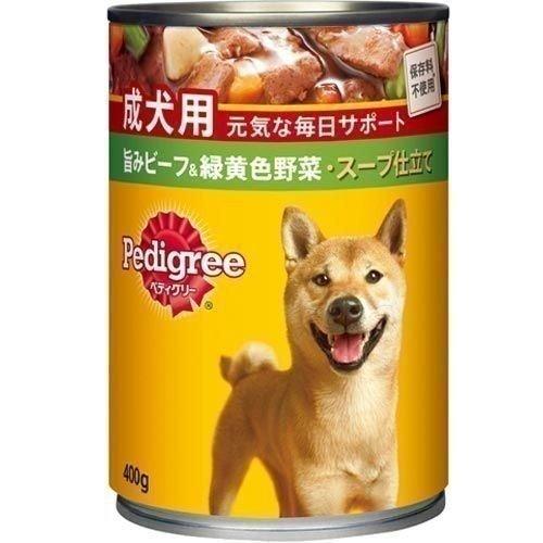 ペディグリーチャム 缶 旨みビーフ&amp;amp;緑黄色野菜スープ仕立て 成犬用 400g(LP)(D) ドッグフード　フード 犬用 犬｜wannyan