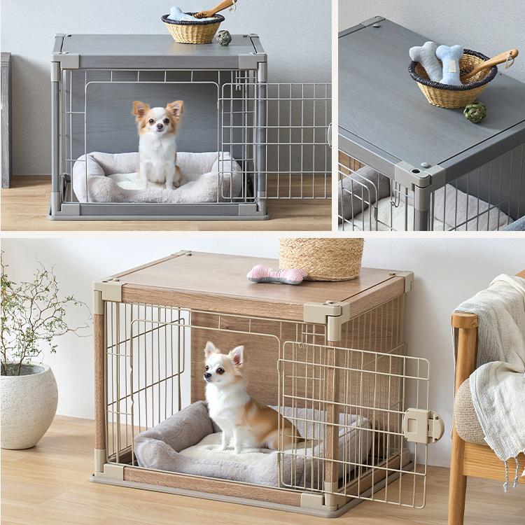 受け渡しが決まりました【12月16日まで限定販売】【美品】犬ケージ サークル　屋根付き　おしゃれ　木目調 IRIS OHYAMA（アイリスオーヤマ） 犬 ケージ 屋根付き ゲージ おしゃれ