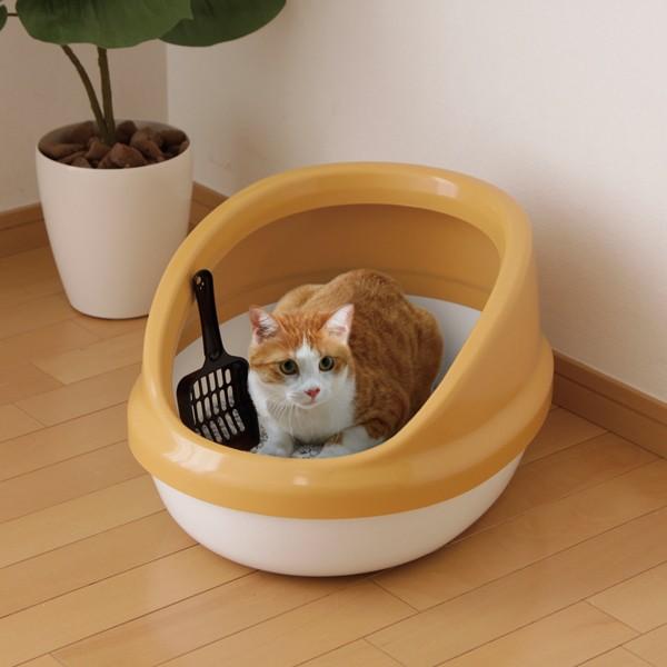 猫トイレ カバー 匂い対策 おしゃれ 猫 トイレ ペット用 猫用 アイリスオーヤマ 本体 猫用トイレ用品 ネコのトイレ ハーフカバー P-NE-500-H｜wannyan｜04