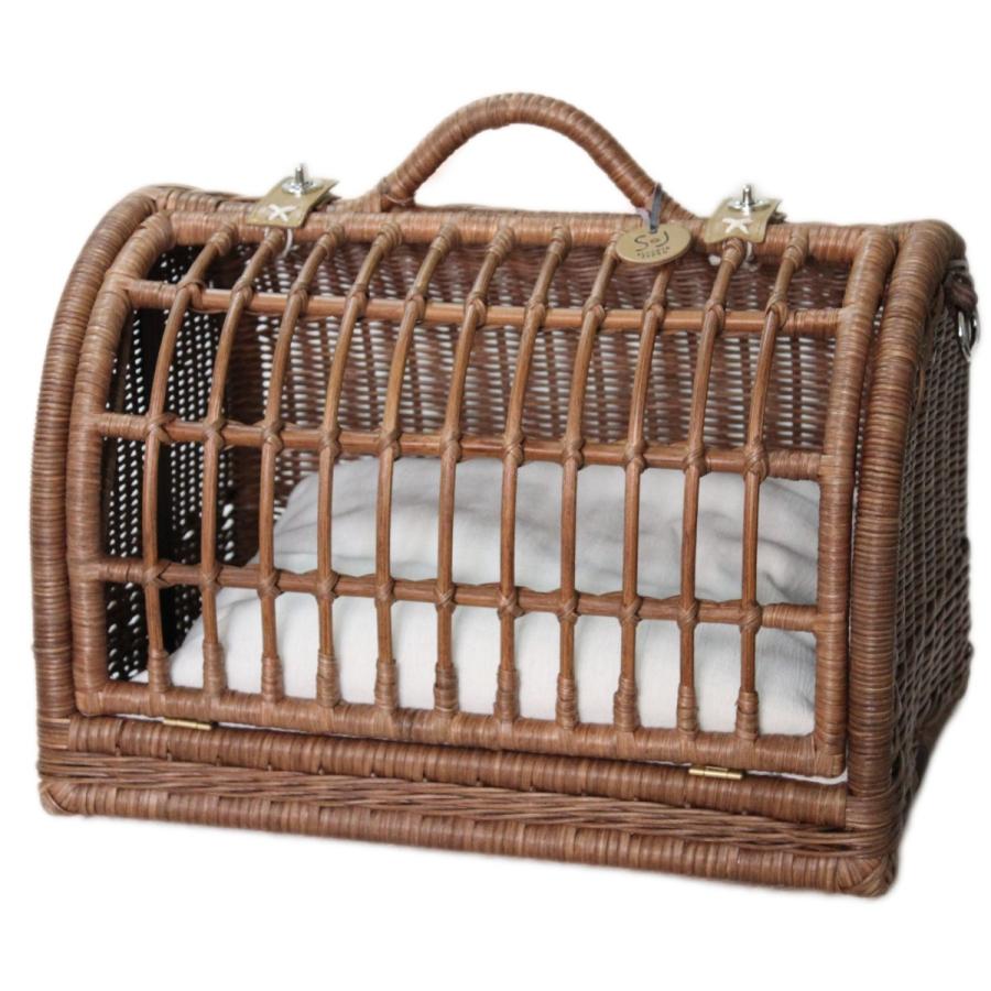 ペット用品  猫用品  ラタン ハウス ベッド キャリー 愛猫籐製品 SincereJapan ラタンキャリーマイン★プレゼント付き★の画像