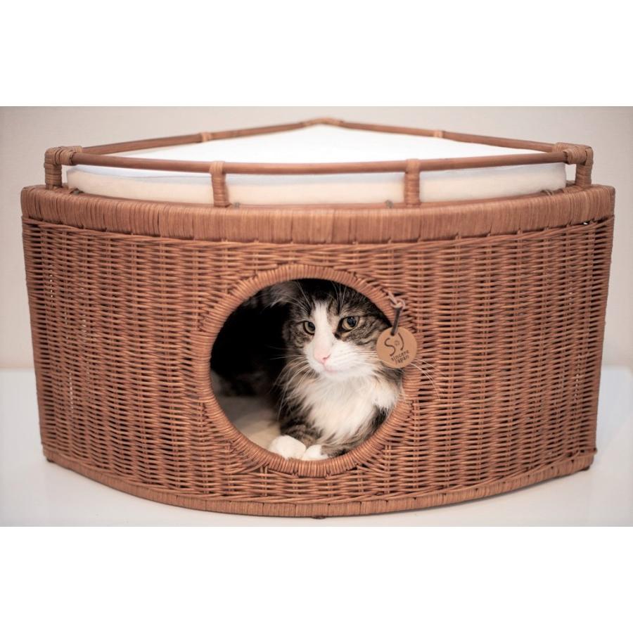 猫用品 ラタン　籐　ハウス　ベッド SincereJapan ラタンチーズハウス_3