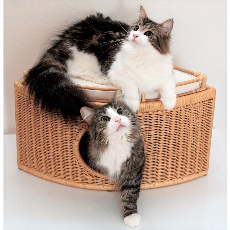 猫用品 ラタン　籐　ハウス　ベッド SincereJapan ラタンチーズハウス_4