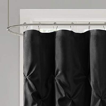(180cm　x　180cm,　Black)　Laurel　Black　x　180cm　Polyester　180cm並行輸入　Shower　Curtain