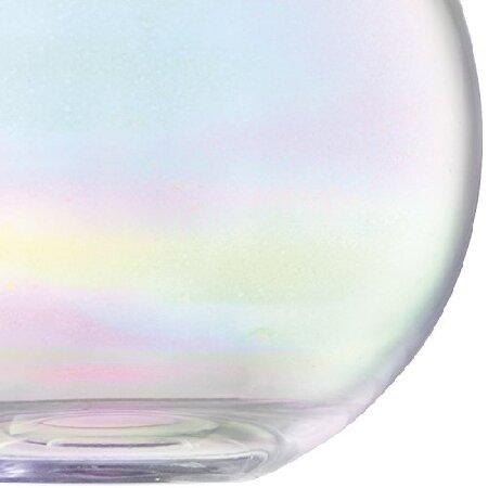 G0904-06☆LSA ガラス花瓶 円筒形 赤褐色模様 hand made