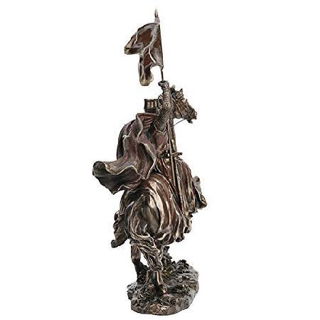 Veronese Design 14 3/4インチ Deus Vult 乗馬 十字軍 レイジングバナー コールドキャスト樹脂 アンティークブロンズ仕上げ 像 室内装飾並行輸入 