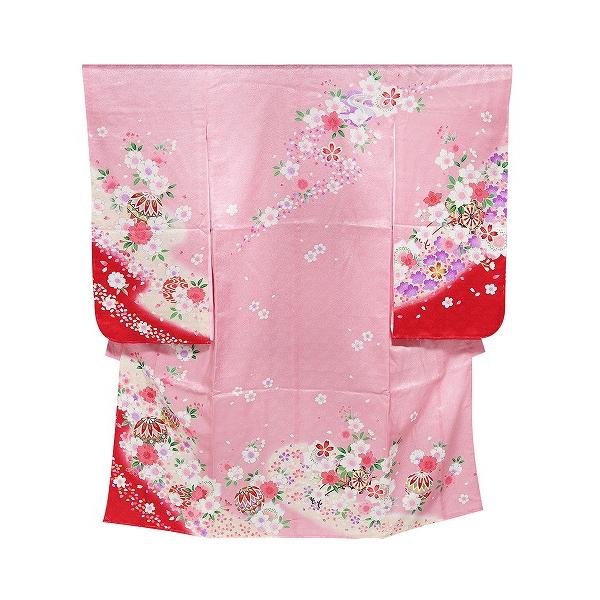 七五三着物 振袖 四つ身 正絹 つつじ ピンク系 鞠 桜柄 Dttj 69 Fresnopianooutlet Com