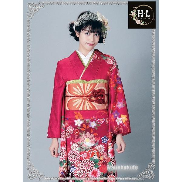 洗える振袖フルセット■H・L（アッシュ・エル)絵羽柄 ■赤系/古典柄 [20]の画像