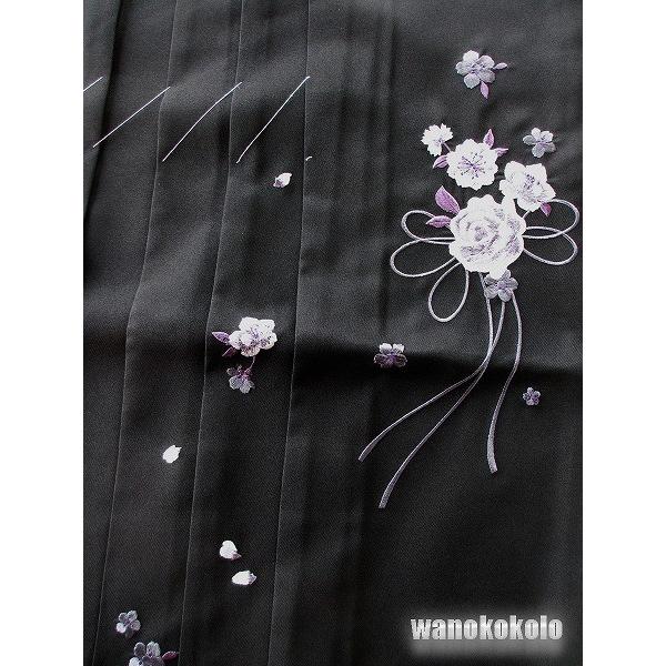 ぼかし刺繍入袴 Lサイズ グレー系薔薇・桜ブーケ柄 KBSH-B-L : 和の志