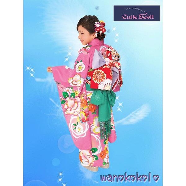 七五三着物 七歳用振袖着物フルセット☆化繊・合繊☆[Cutie Devil 