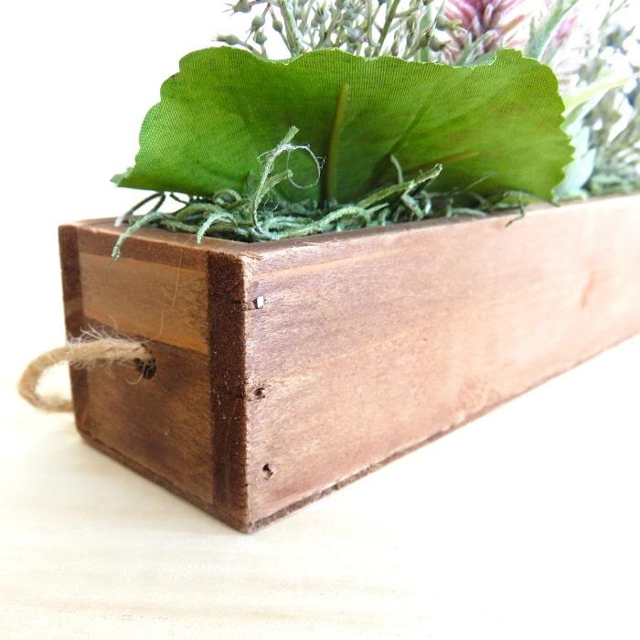 多肉植物ケース 観葉植物 造花 多肉ウッドボックス クリアケース入り アーティ