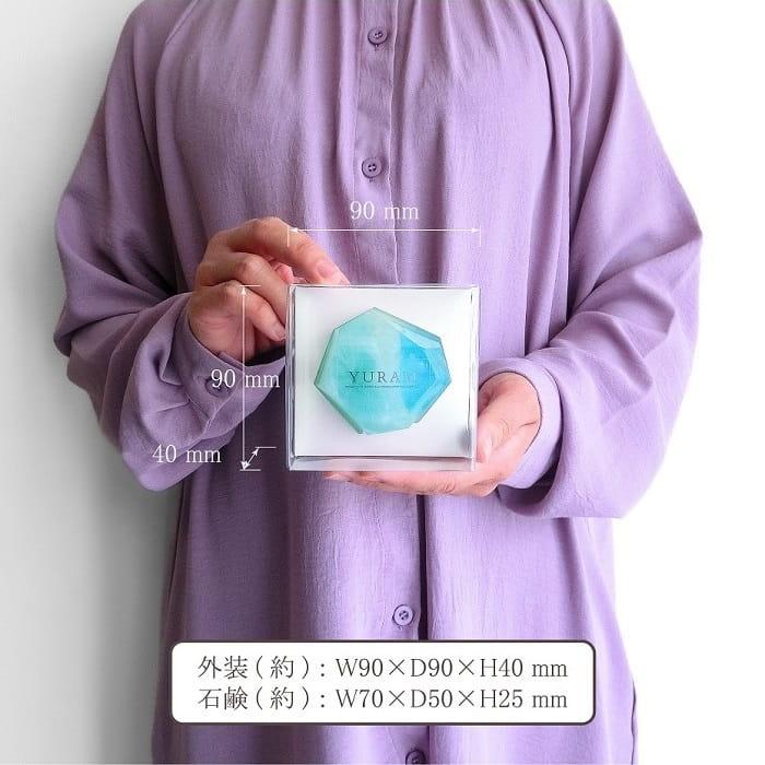 石けん YURAM 宝石石鹸 水の記憶 ガーデニアの香り 60g クリア箱