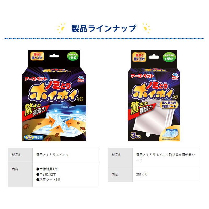アースペット『電子ノミとりホイホイ』 6個セット　新品未開封【薬剤不使用】 アース 電子ノミとりホイホイ 取り替え用粘着シート ( 3枚入