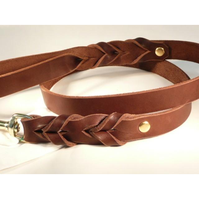 クーポン有) レザー 本革リード Proプロ仕様こげ茶25mm120 大超大型犬