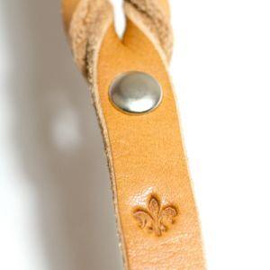 クーポン有) レザー 本革リード ナチュラル 2編み12mm-120 銀色