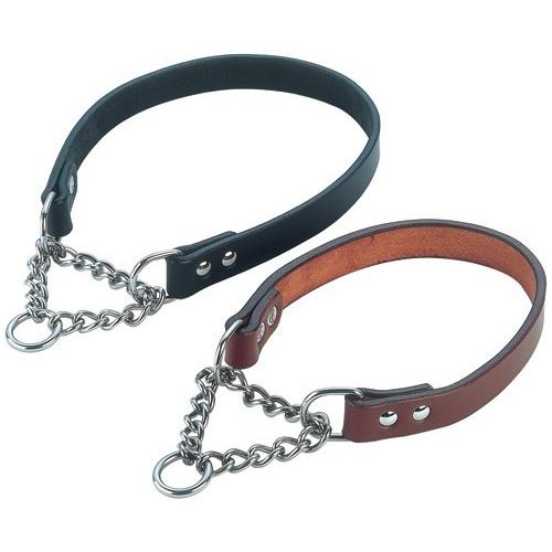 犬用品 レザー製 チョーク首輪 ブラウン 犬用