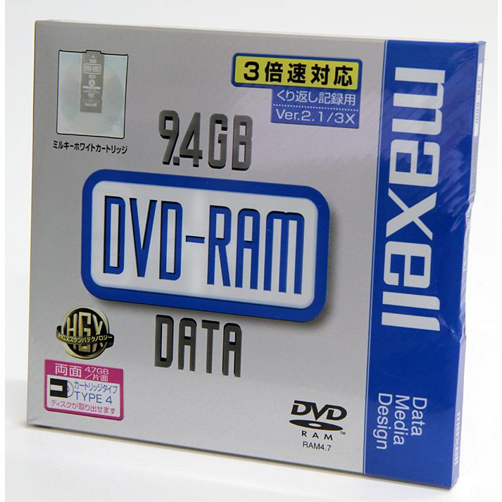 【デッドストック品】日立マクセル maxell データ用 DVD-RAM 9.4GB 3倍速対応 DRMC94B.1P｜wanted-llc