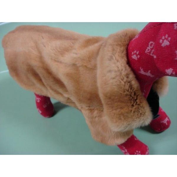 小型犬　毛皮　コート　ウィゼル　ナチュラルカラー　襟付き　袖付き　3号サイズ