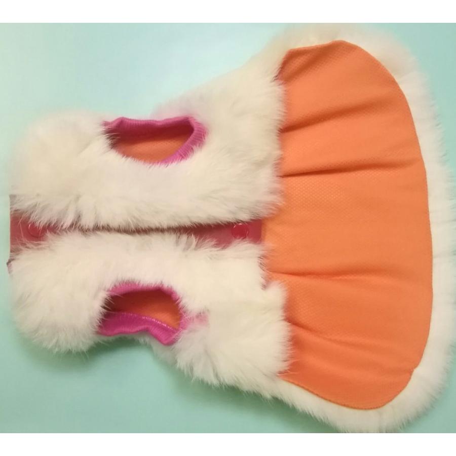 小型犬　コート　毛皮　ラビット　裏地付　３号サイズ　F ピンクのニット