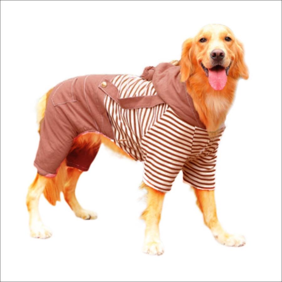犬 服 ロンパース 防寒 つなぎ オーバーオール 裏起毛 あったか モコモコ 裏ボア 大型犬 中型犬 秋 冬 フルカバー 送料無料 Hptr B10 わんわん Square Garden 通販 Yahoo ショッピング