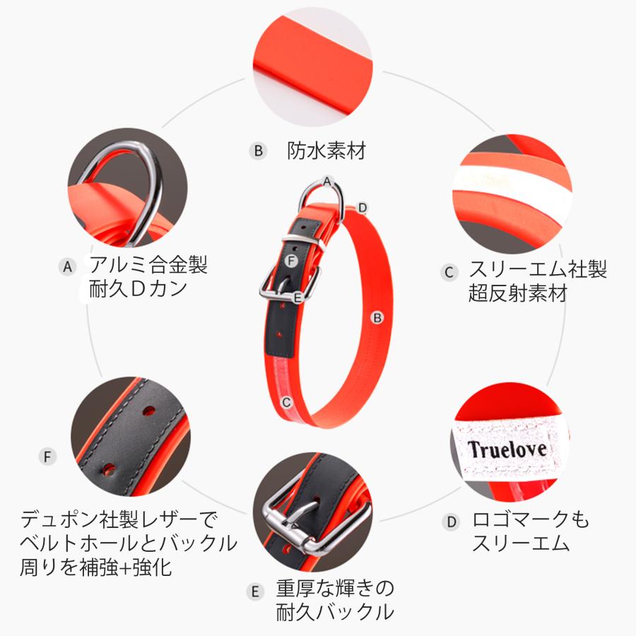 Truelove（トゥルーラブ） 犬 首輪 水や汚れに強い 防水PVC首輪 小型犬