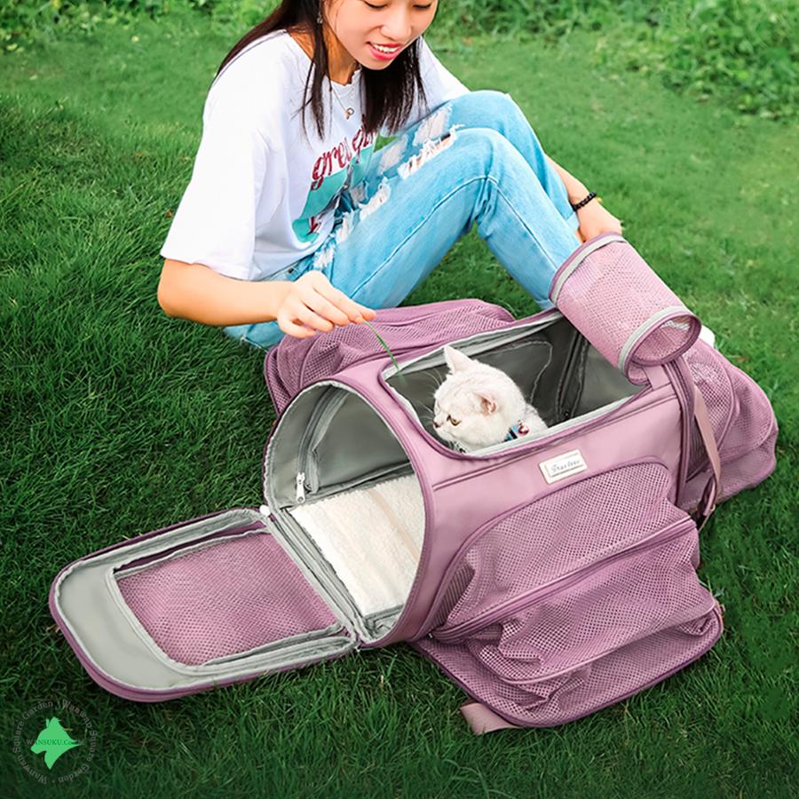 Truelove（トゥルーラブ） 猫用 小型犬用 ボストンキャリーバッグ 展開