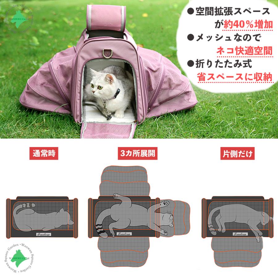 Truelove（トゥルーラブ） 猫用 小型犬用 ボストンキャリーバッグ 展開