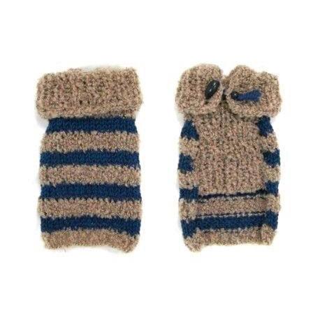 犬のセーター【ナチュ☆かわネックセーター_ネイビー】手編みセーター