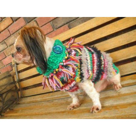 送料無料♪犬のセーター【フリンジ_ネイティブセーター】手編みセーター/犬のニット/ペットセーター/犬服/犬の洋服｜wanwan3dogs｜02
