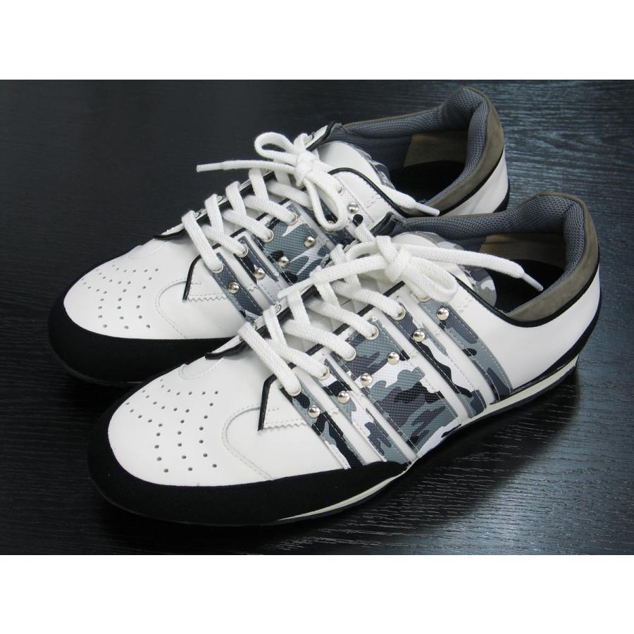大人気新品 16年春夏モデル サンタフェ 迷彩柄本革スニーカー 白 001 Santafe 靴 シューズ Smssvg Org