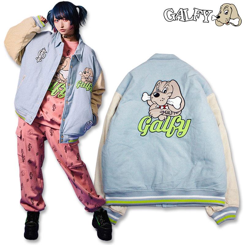 ガルフィー 激渋スタジャン GALFY 123007 秋冬 黒 サックス グリーン L XL｜wanwan｜03