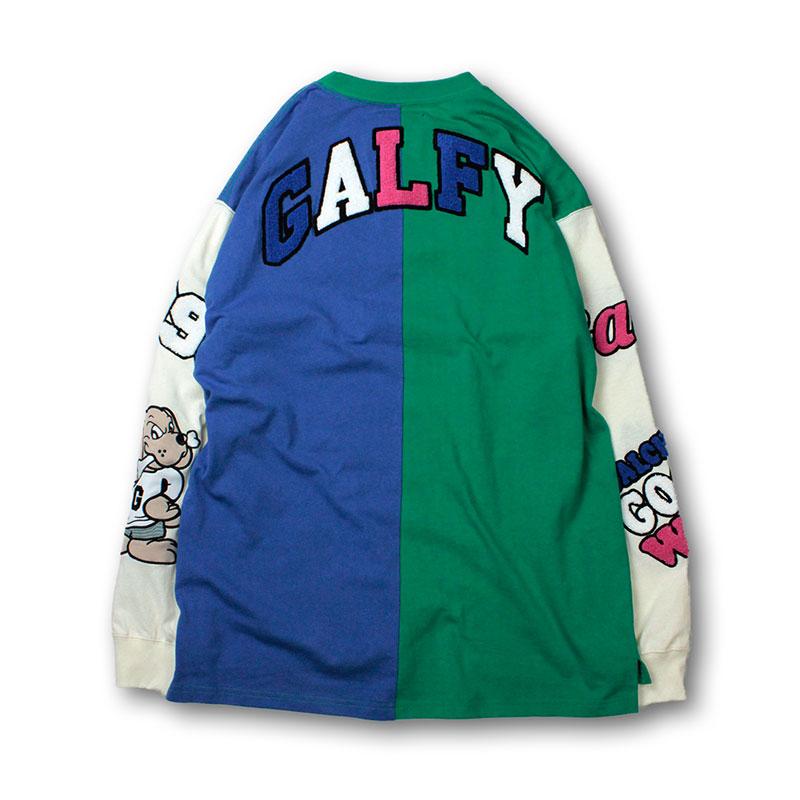 ガルフィー クレイジーわんわん大学 ロンT GALFY 124005 長袖Tシャツ 秋冬 黒 赤 ピンク グリーン ブルー サックス L XL｜wanwan｜09