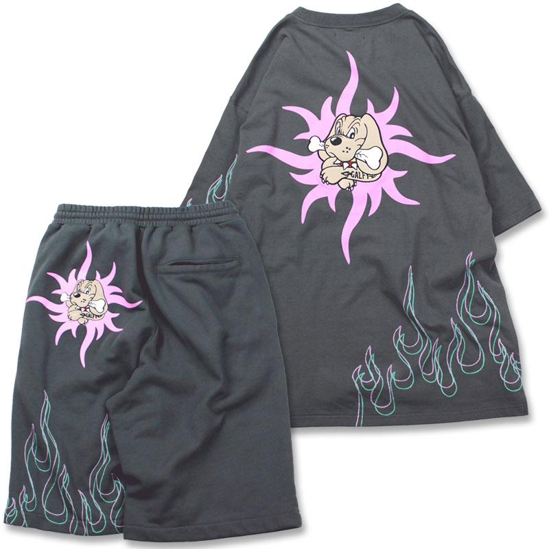 GALFY ガルフィー 半袖Tシャツ 短パン セットアップ 半炎上 Tee GALFY ガルフィー 半袖Tシャツ 短パン セットアップ 半炎上 Tee