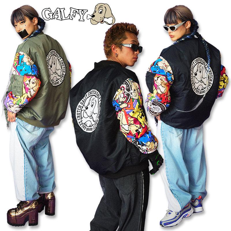 GALFY ガルフィー ガチャ袖MA-1 ブルゾン 133021 黒 カーキー 紺