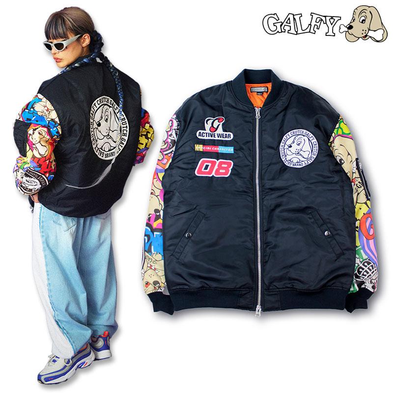 GALFY（ガルフィー） ガチャ袖MA-1 ブルゾン 133021 黒 カーキー 紺 L