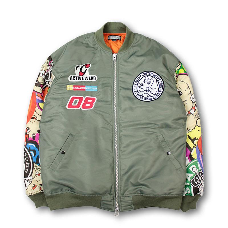 GALFY（ガルフィー） ガチャ袖MA-1 ブルゾン 133021 黒 カーキー 紺 L