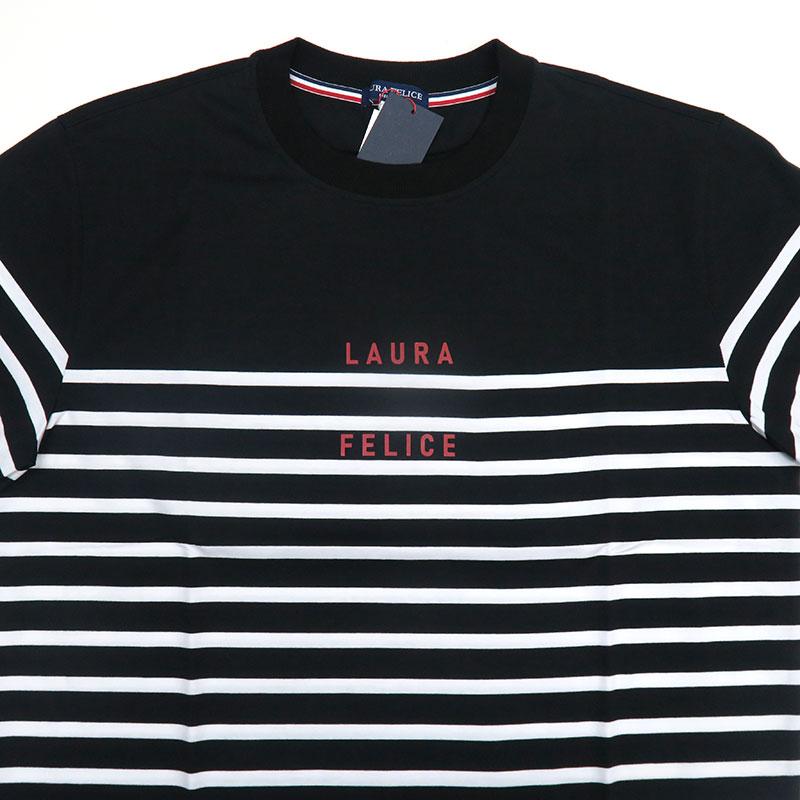 ラウラ ラウラフェリーチェ ボーダー柄 半袖Tシャツ 142-5506 LL 紺 