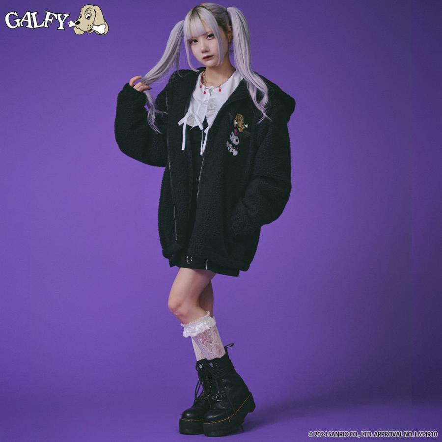 GALFY（ガルフィー） クロミ × コラボ モコモコ丸ボアずきんパーカー