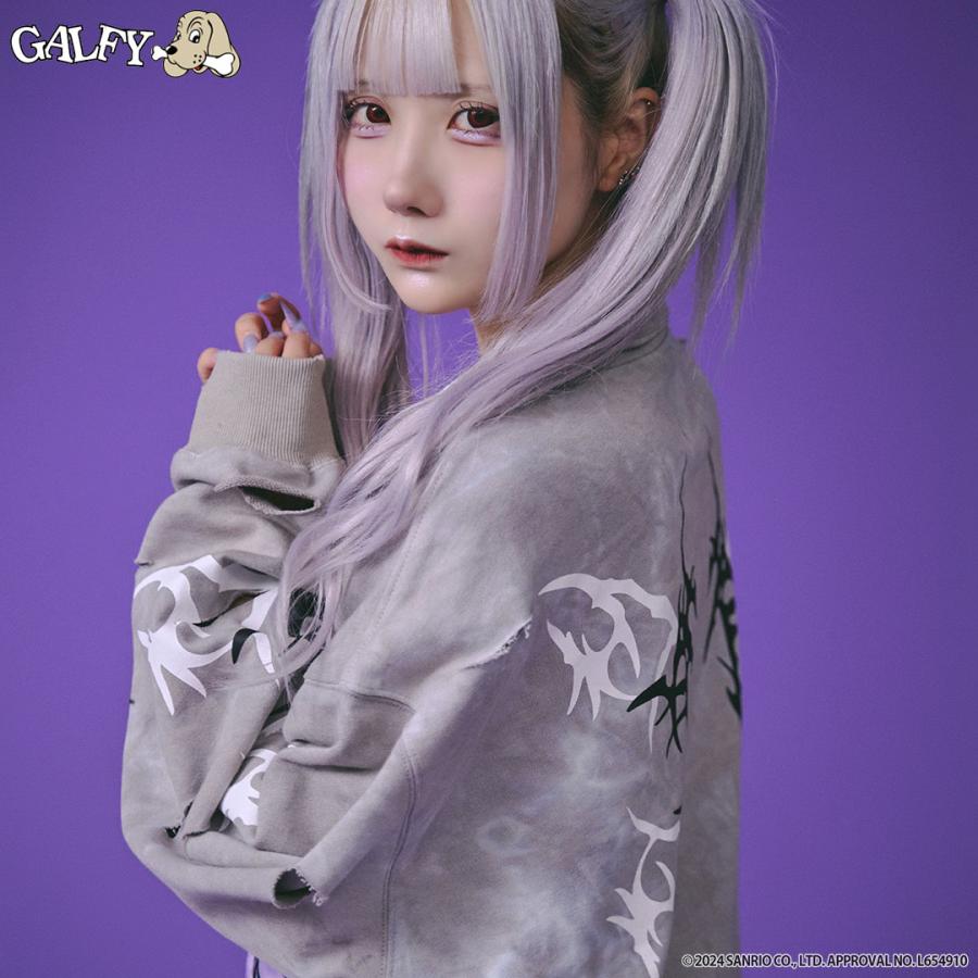 レアタグ付【GALFY/ガルフィー】×【クロミ】コラボハーフZIP　サンリオXL GALFY（ガルフィー） クロミ × コラボ イルガルフィームラ染めハーフ